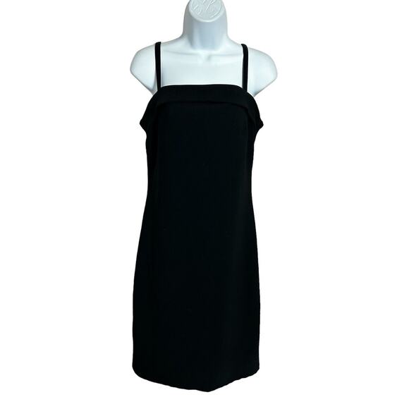 Vintage La Belle Womens Size 9 Black Midi Slip Dress Y2K Fairy 90's Dark Stretch - Picture 2 of 7
